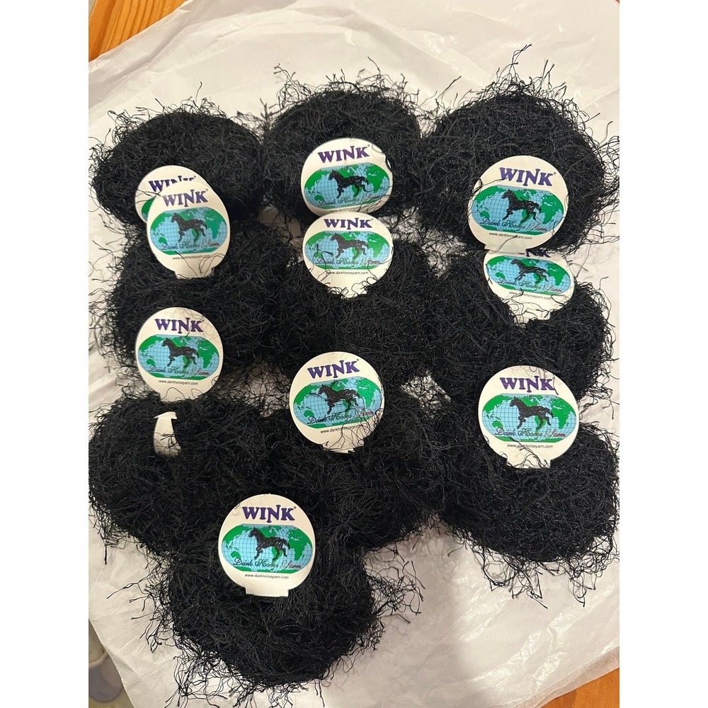 WINK Black Yarn Skeins - Dark Horse Yarn Eyelash